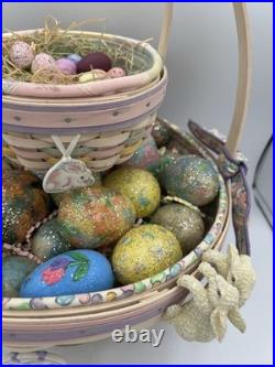 Longaberger 2000 Century Celebration Jelly Bean Easter Basket Set -Signed