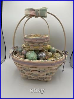 Longaberger 2000 Century Celebration Jelly Bean Easter Basket Set -Signed