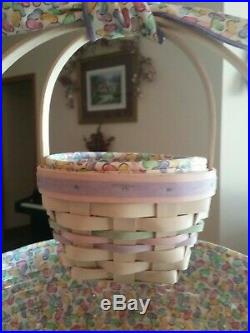 Longaberger 2000 Century Celebration Whitewashed Easter/Jelly Bean Basket Set
