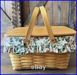 Longaberger 2000 Collectors Club Family Picnic Basket with Liner & Protectors NICE Longaberger 2000 Collectors Club Family Picnic Basket with Liner & Protectors NICE