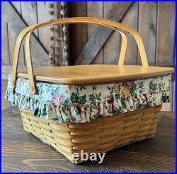 Longaberger 2000 Collectors Club Family Picnic Basket with Liner & Protectors NICE Longaberger 2000 Collectors Club Family Picnic Basket with Liner & Protectors NICE