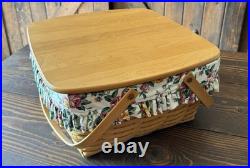 Longaberger 2000 Collectors Club Family Picnic Basket with Liner & Protectors NICE Longaberger 2000 Collectors Club Family Picnic Basket with Liner & Protectors NICE