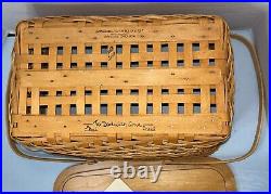 Longaberger 2000 Founder's Market Basket Handwoven With Lid To Dad With Love EUC