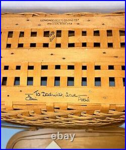 Longaberger 2000 Founder's Market Basket Handwoven With Lid To Dad With Love EUC