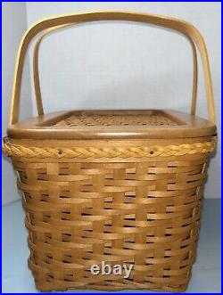 Longaberger 2000 Founder's Market Basket Handwoven With Lid To Dad With Love EUC