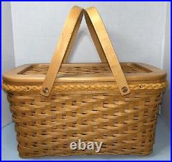 Longaberger 2000 Founder's Market Basket Handwoven With Lid To Dad With Love EUC