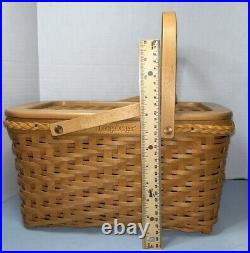 Longaberger 2000 Founder's Market Basket Handwoven With Lid To Dad With Love EUC