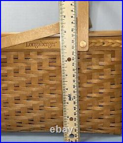 Longaberger 2000 Founder's Market Basket Handwoven With Lid To Dad With Love EUC