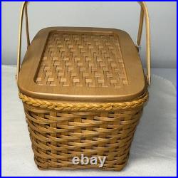 Longaberger 2000 Founder's Market Basket with Lid and Custom Plastic Liner