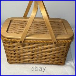 Longaberger 2000 Founder's Market Basket with Lid and Custom Plastic Liner