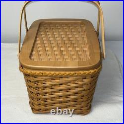 Longaberger 2000 Founder's Market Basket with Lid and Custom Plastic Liner