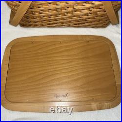 Longaberger 2000 Founder's Market Basket with Lid and Custom Plastic Liner