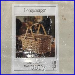 Longaberger 2000 Founder's Market Basket with Lid and Custom Plastic Liner