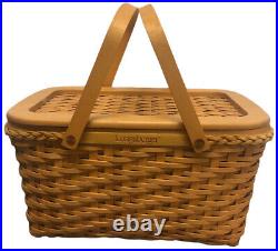 Longaberger 2000 Founder's Market Basket with Woven Lid Liner Protector