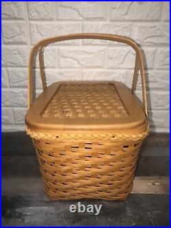 Longaberger 2000 Founder's Market Basket with Woven Lid Liner Protector