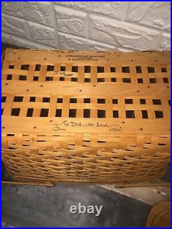 Longaberger 2000 Founder's Market Basket with Woven Lid Liner Protector