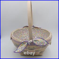 Longaberger 2000 Large and Small Easter Basket Set Whitewashed Tie-On Jelly Bean