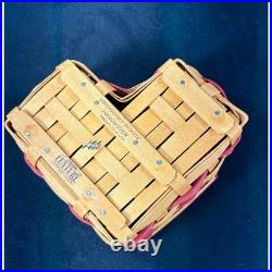 Longaberger 2000 Little Love Red Sweetheart Baskets & Heart to Heart Stand Set