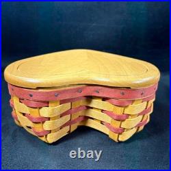Longaberger 2000 Little Love Red Sweetheart Baskets & Heart to Heart Stand Set