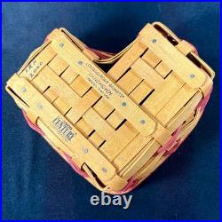 Longaberger 2000 Little Love Red Sweetheart Baskets & Heart to Heart Stand Set