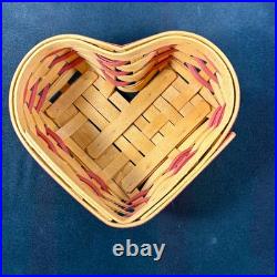 Longaberger 2000 Little Love Red Sweetheart Baskets & Heart to Heart Stand Set