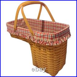 Longaberger 2000 Stair Step it Up Basket with Liner Protector & Handles Vintage