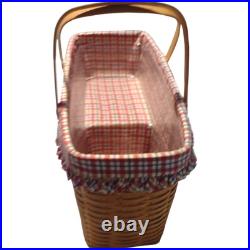 Longaberger 2000 Stair Step it Up Basket with Liner Protector & Handles Vintage