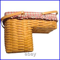 Longaberger 2000 Stair Step it Up Basket with Liner Protector & Handles Vintage