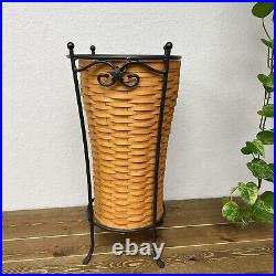 Longaberger 2000 UMBRELLA Basket Protector WROUGHT IRON STAND Vintage