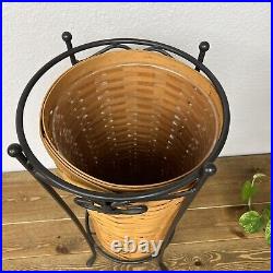 Longaberger 2000 UMBRELLA Basket Protector WROUGHT IRON STAND Vintage