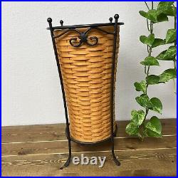 Longaberger 2000 UMBRELLA Basket Protector WROUGHT IRON STAND Vintage