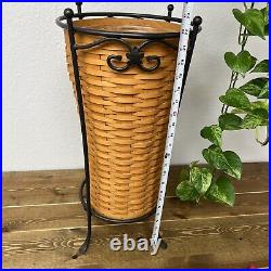 Longaberger 2000 UMBRELLA Basket Protector WROUGHT IRON STAND Vintage