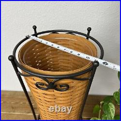 Longaberger 2000 UMBRELLA Basket Protector WROUGHT IRON STAND Vintage
