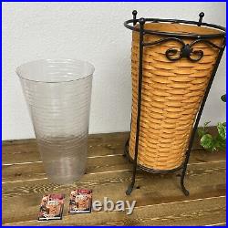 Longaberger 2000 UMBRELLA Basket Protector WROUGHT IRON STAND Vintage