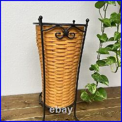 Longaberger 2000 UMBRELLA Basket Protector WROUGHT IRON STAND Vintage