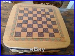 Longaberger 2001 Checkerboard Basket Combo + Pewter Chess Set EUC