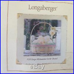 Longaberger 2001 EASTER Super Set 2 Baskets Liner Protector Tie On & Egg Plate