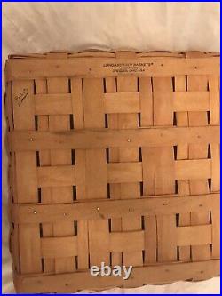 Longaberger 2001 Father's Day Checkerboard Basket Full Set Liner, Protector