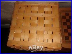 Longaberger 2001 Father's Day Checkerboard Basket Set with Lid & Tie-On