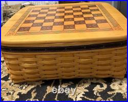 Longaberger 2001 Father's Day Checkerboard Game Basket+Liner+Insert+BONUSES