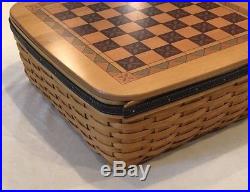 Longaberger 2001 Fathers Day Basket with Checker Set Lid Liner Protector & Tie on