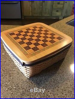 Longaberger 2001 Fathers Day Checkerboard Basket Combo + Pewter Chess Set