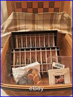Longaberger 2001 Fathers Day Checkerboard Basket Combo WithPewter Chess SetRARE