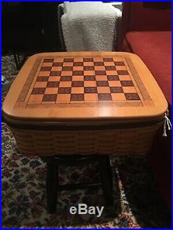 Longaberger 2001 Fathers Day Checkerboard Basket Set with Prot, Lid & Checkers