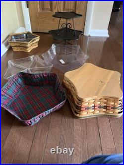 Longaberger 2001 Holiday Shining Star Baskets LOT with Iron Stands/accessories Longaberger 2001 Holiday Shining Star Baskets LOT with Iron Stands/accessories