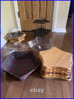 Longaberger 2001 Holiday Shining Star Baskets LOT with Iron Stands/accessories Longaberger 2001 Holiday Shining Star Baskets LOT with Iron Stands/accessories