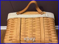 Longaberger 2001 Hostess Medium Wash Day Basket with Protector and Liner- Retired