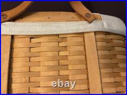 Longaberger 2001 Hostess Medium Wash Day Basket with Protector and Liner- Retired