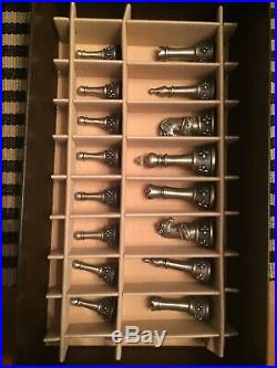 Longaberger 2001 Pewter Brass CHESS Set Fathers Day EXC