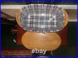 Longaberger 2001 Small Work Load Basket Set with Lid Woven Traditions Plaid